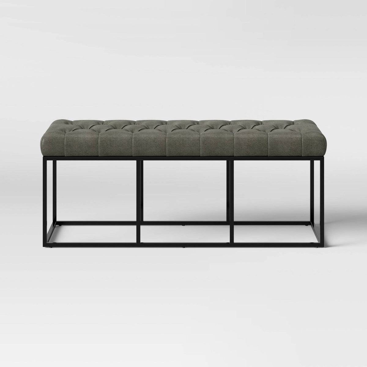 Tufted Faux Leather Bench G95540