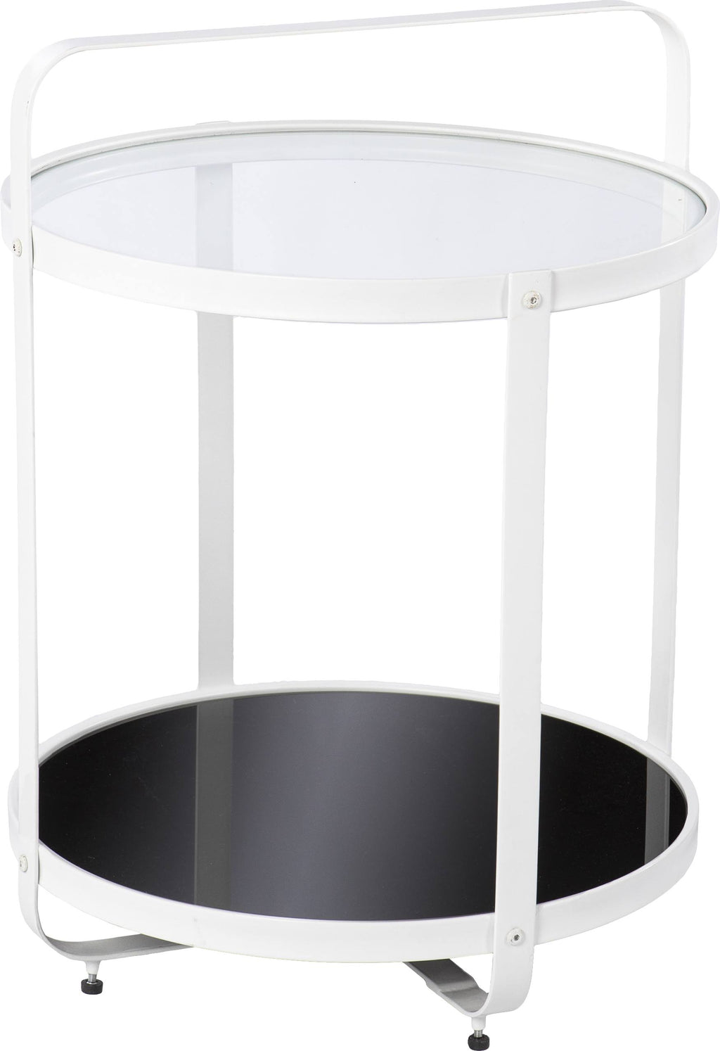 White and Black Glass-Top End Table E7888