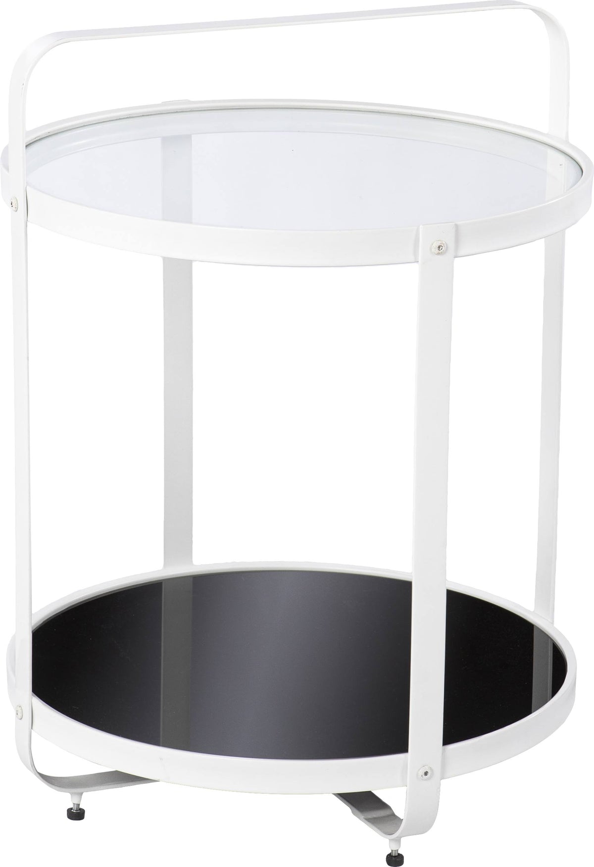 White and Black Glass-Top End Table E7888