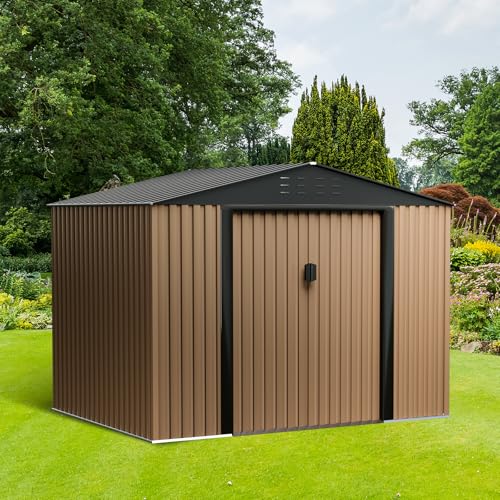 8 x 6 FT Metal Outdoor Storage Shed with Lock D12876