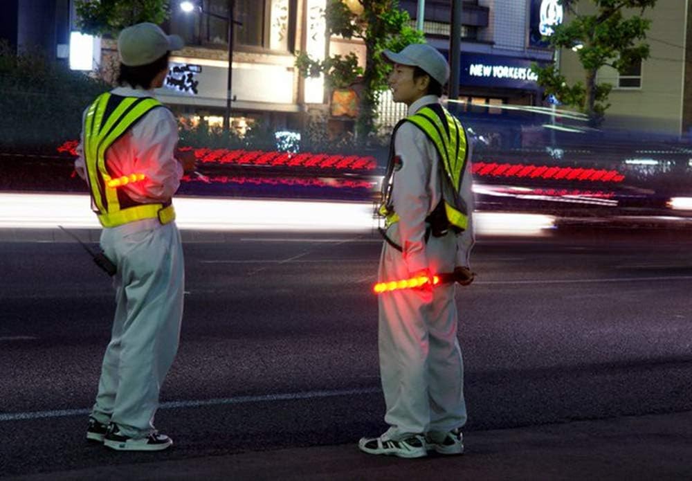 10 Pieces 21-inch Traffic Control Wand with 2 Flashing Modes S722864