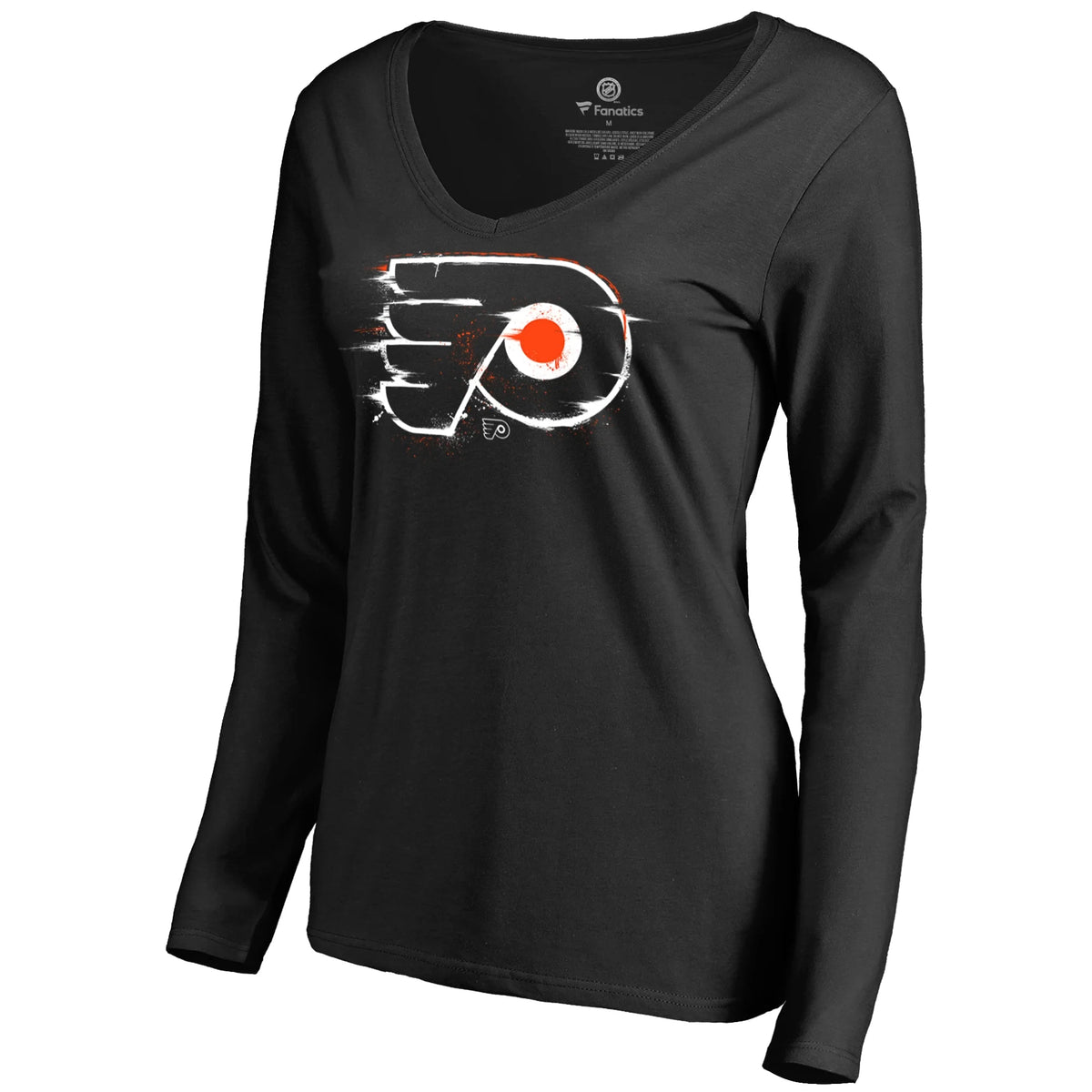 Black Philadelphia Flyers V-Neck Long Sleeve T-Shirt H592