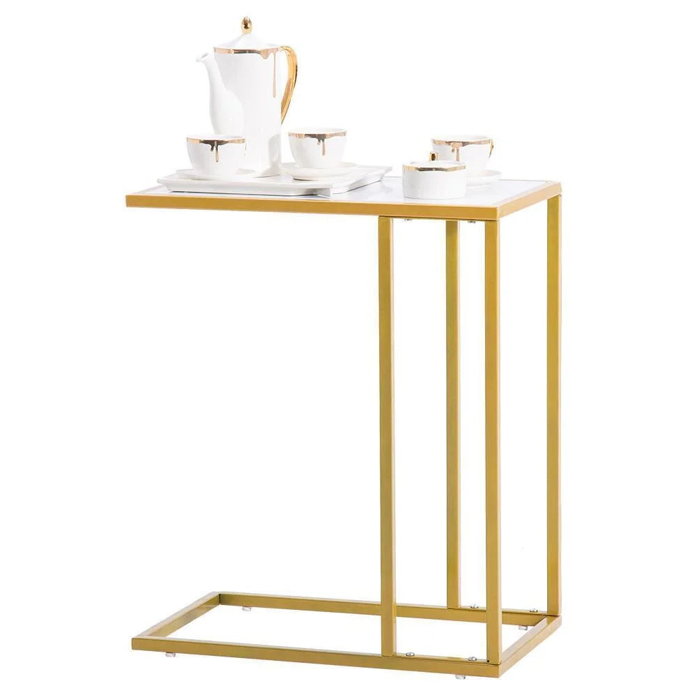 White Marble Top Sofa Side Table N7670