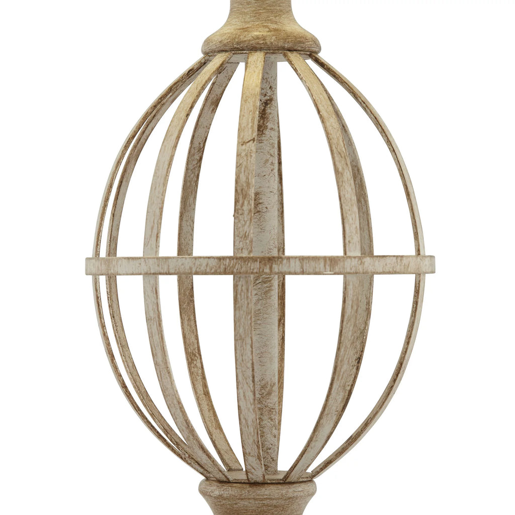Country Cottage Table Lamps Set of 2 Light Oak Orb Cage Oatmeal Drum Shade B542126