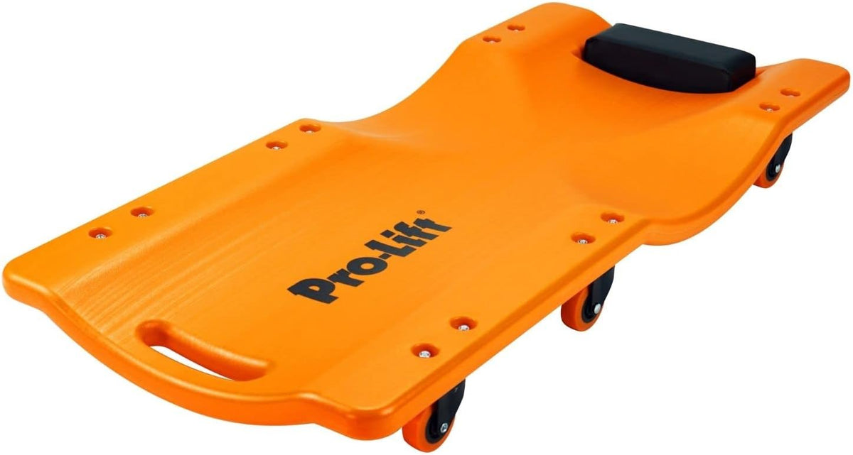 Orange 36 Inch Plastic Creeper with Padded Headrest W62064