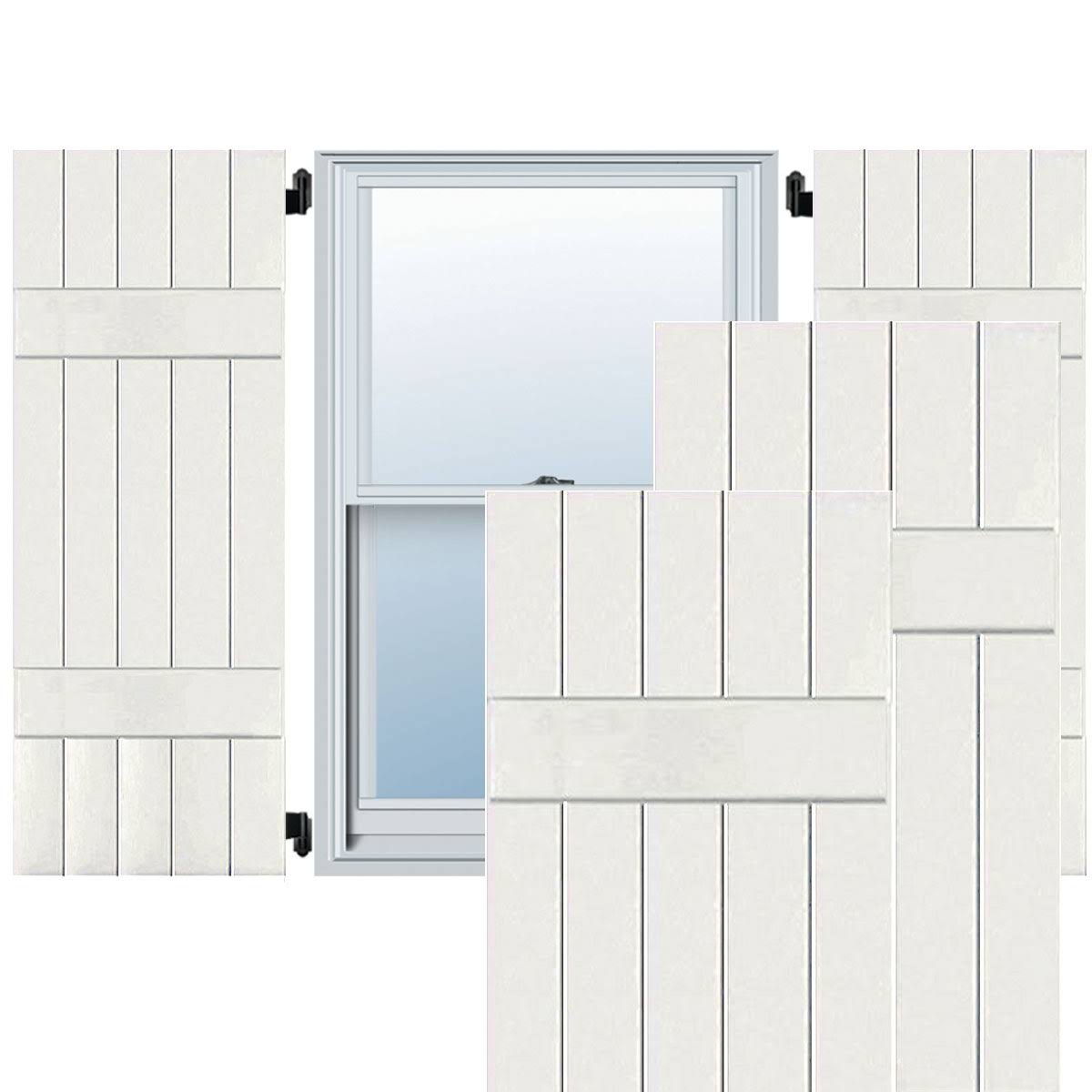 White Board and Batten Shutters Pair Q502599