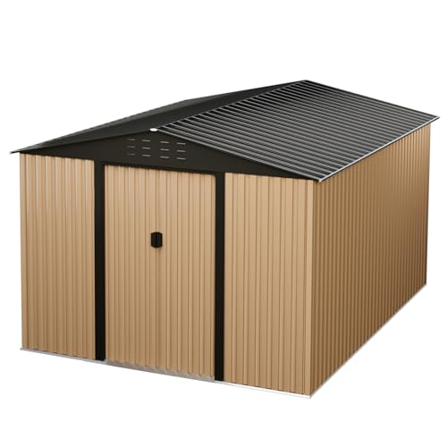8 x 6 FT Metal Outdoor Storage Shed with Lock D12876
