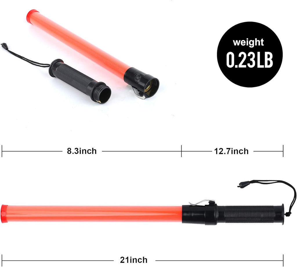 10 Pieces 21-inch Traffic Control Wand with 2 Flashing Modes S722864