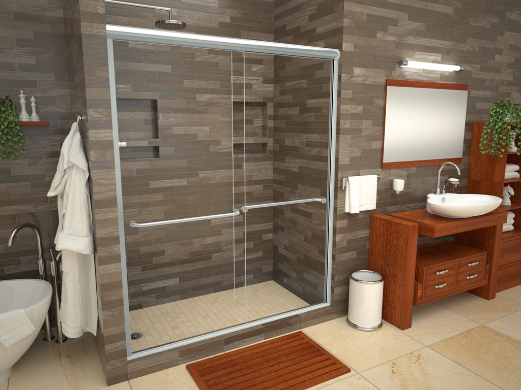 Black Single Curb Shower Pan with Left Drain Q637
