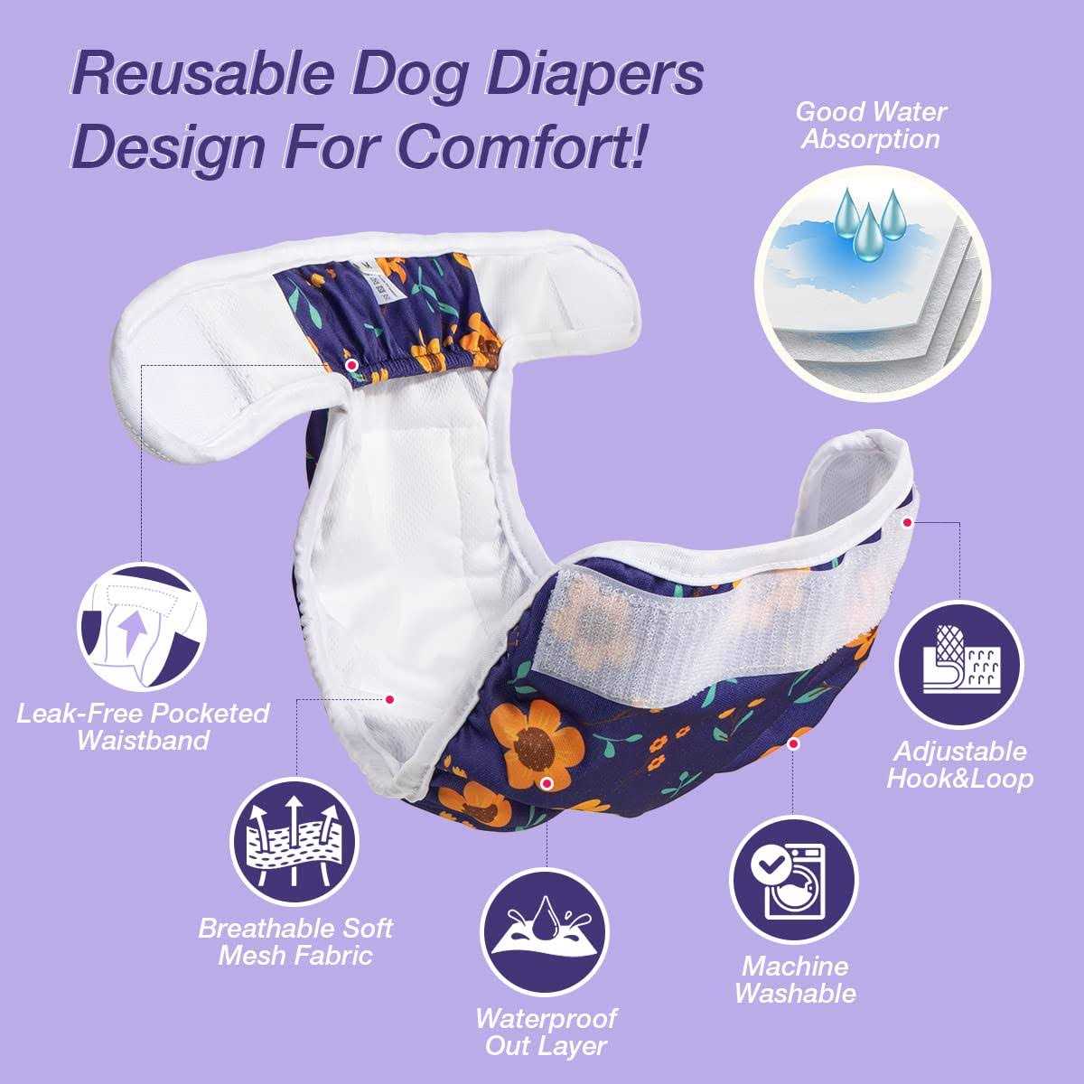 Washable Reusable Female Dog Diapers C101033
