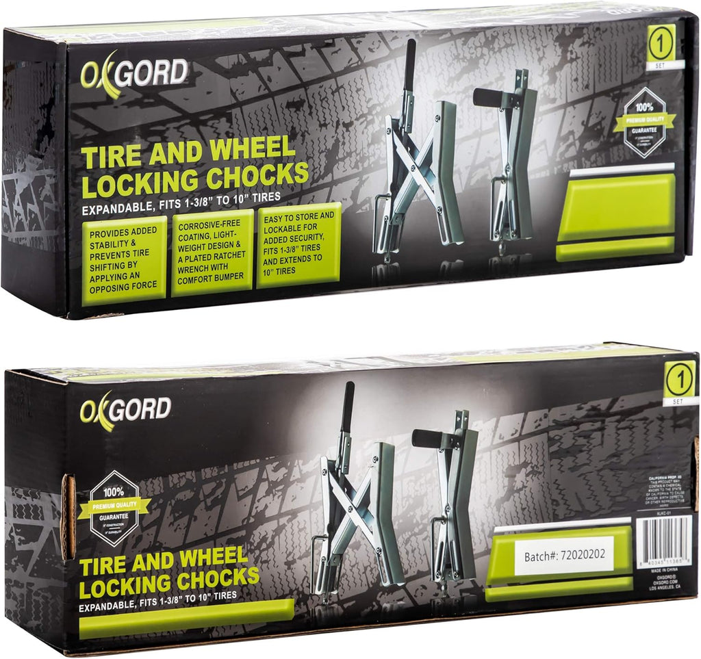 Axel-Chock Wheel-Stabilizer Tire-Stop for Dual Axle Vehicles, Set of 4 Pack of 2 M3144