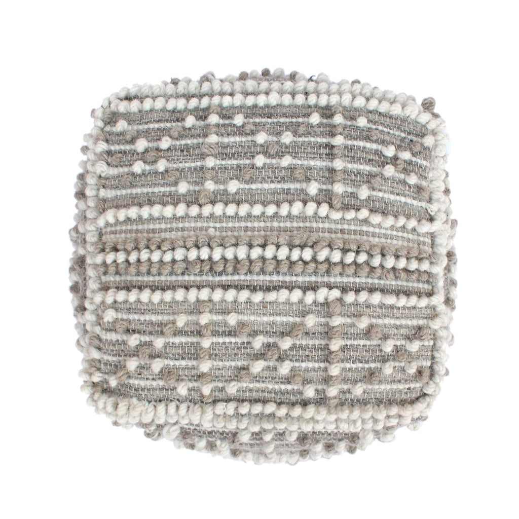 Wool and Cotton Pouf Ottoman N68037