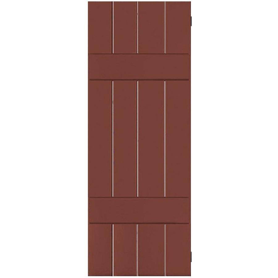2-Pack 15-in W x 55-in H Country Redwood Board and Batten Wood Western Red Cedar Exterior Shutters U573458
