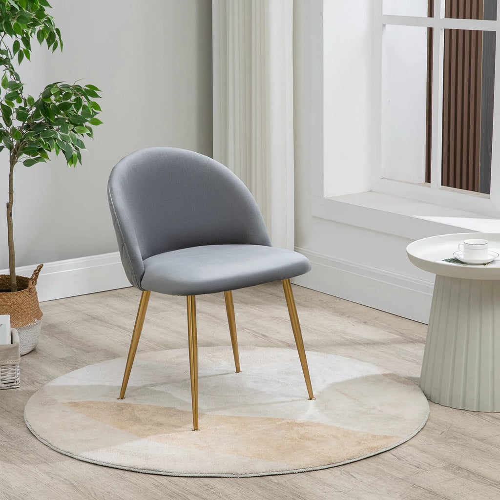 Set of 4 Grey Upholstered Velvet Dining Chairs U148604