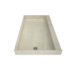 Black Single Curb Shower Pan with Left Drain Q637