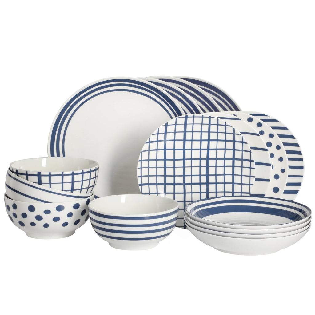 Light Blue 16-Pieces Fine China Dinnerware Set K778