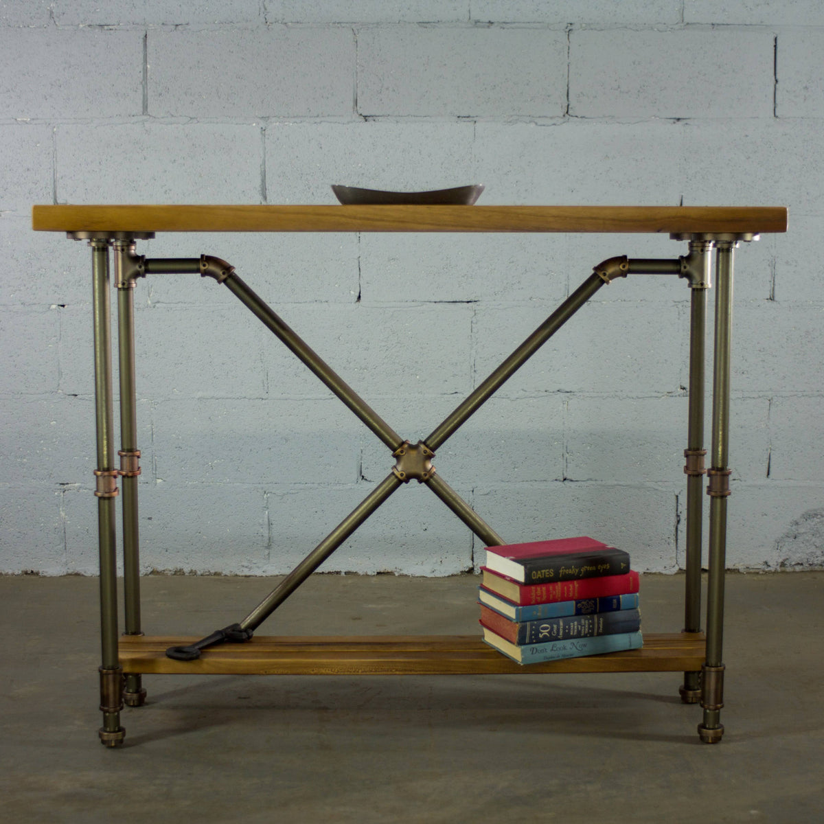 Bronze Industrial Console Table G849