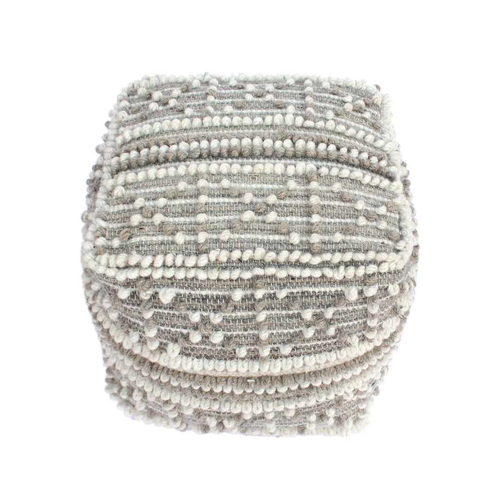 Wool and Cotton Pouf Ottoman N68037