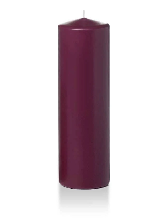 Magenta Pillar Candles Set of 12 R4276