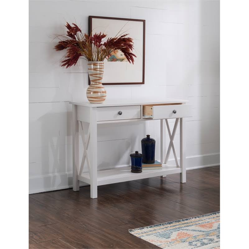 Antique White Wood Console Table I261