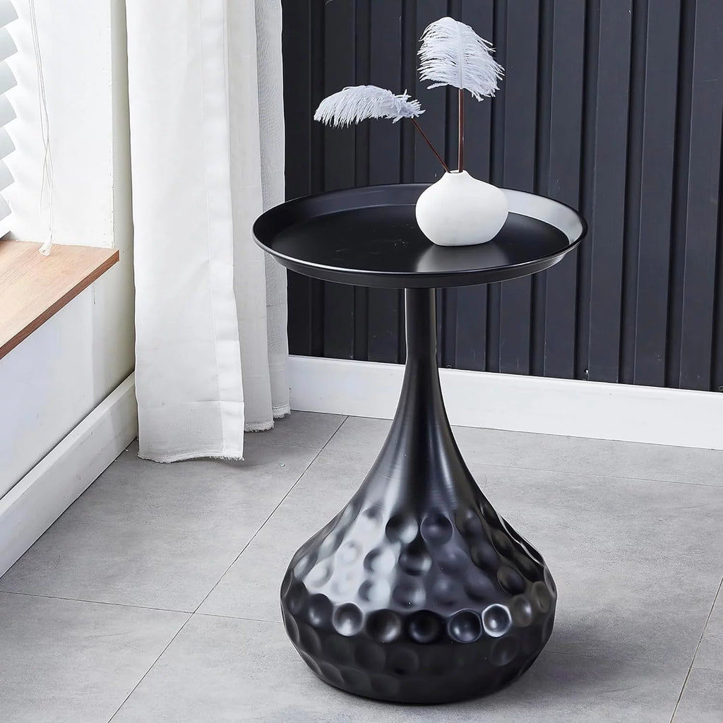 Black Metal Round End Table F98101