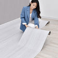 2 Rolls 15.7'' Wide Peel and Stick Floor Tiles, 25.73 Sq.ft Self-Adhesive Waterproof Wood Grain Vinyl Flooring A609
