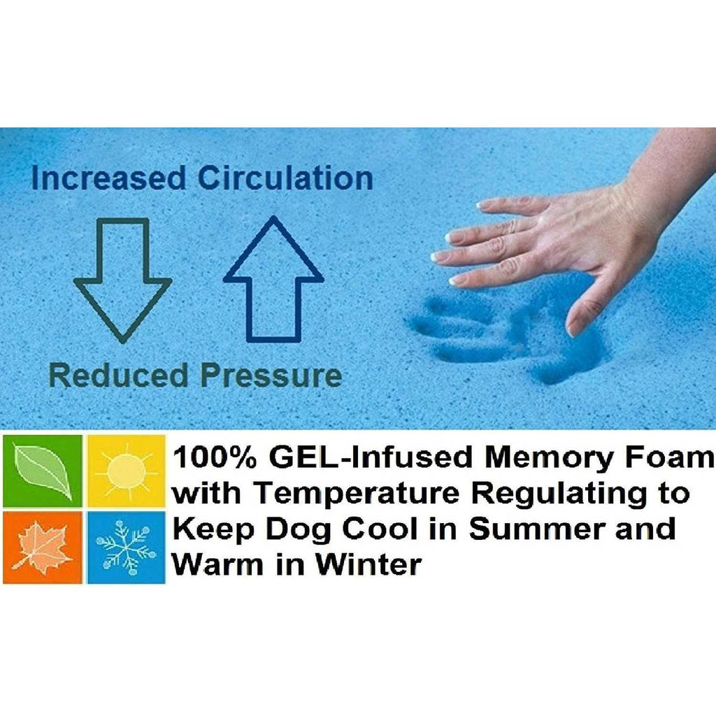 Orthopedic Gel Memory Foam Dog Bed Large B9696