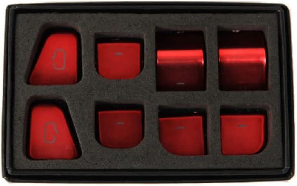 Red Window Lift Button Switch Sticker 11PCS O279535