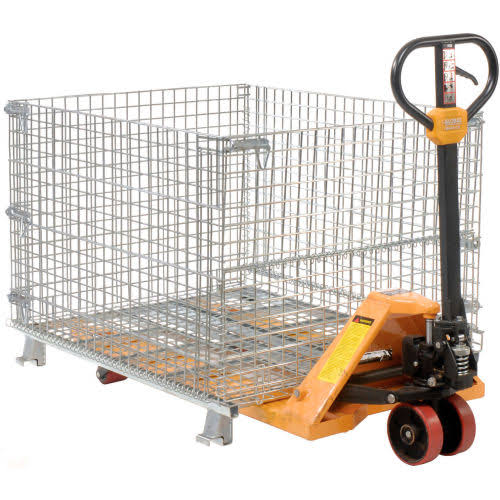 Folding Wire Container 48x40x36-1/2 3000-4000 lb Cap. Drop Gate I2830