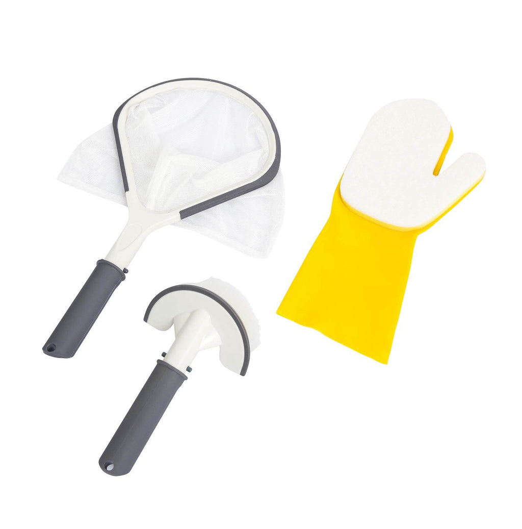 4 Person Inflatable Hot Tub with 3 Piece Cleaning Tool Set M811136