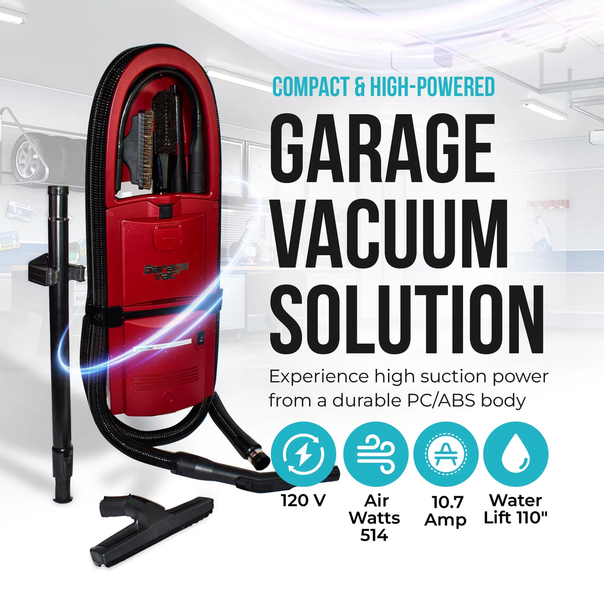 1 Gallon Wall Mounted Garage Vacuum Cleaner with Stretch Hose I82857