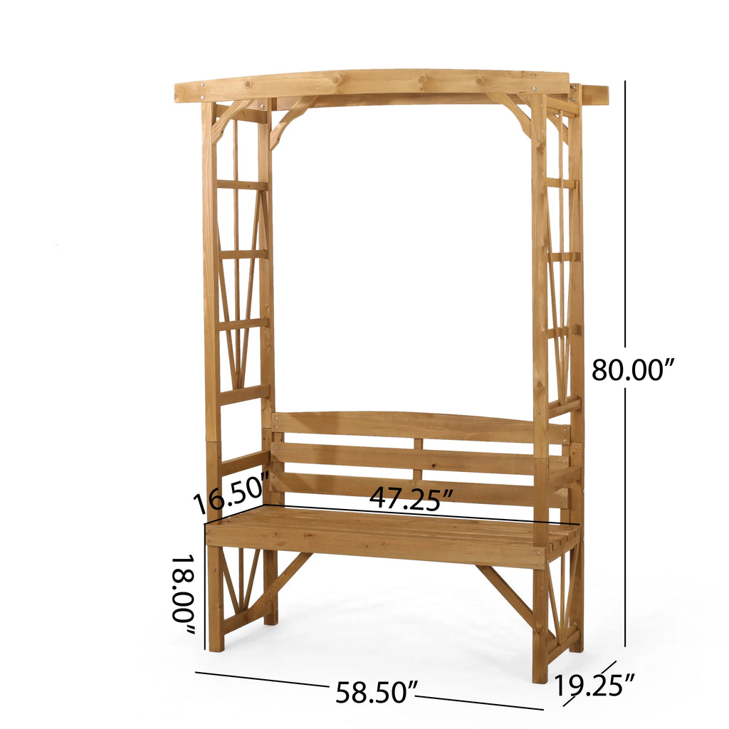 Outdoor Fir Wood Arbor Bench U945