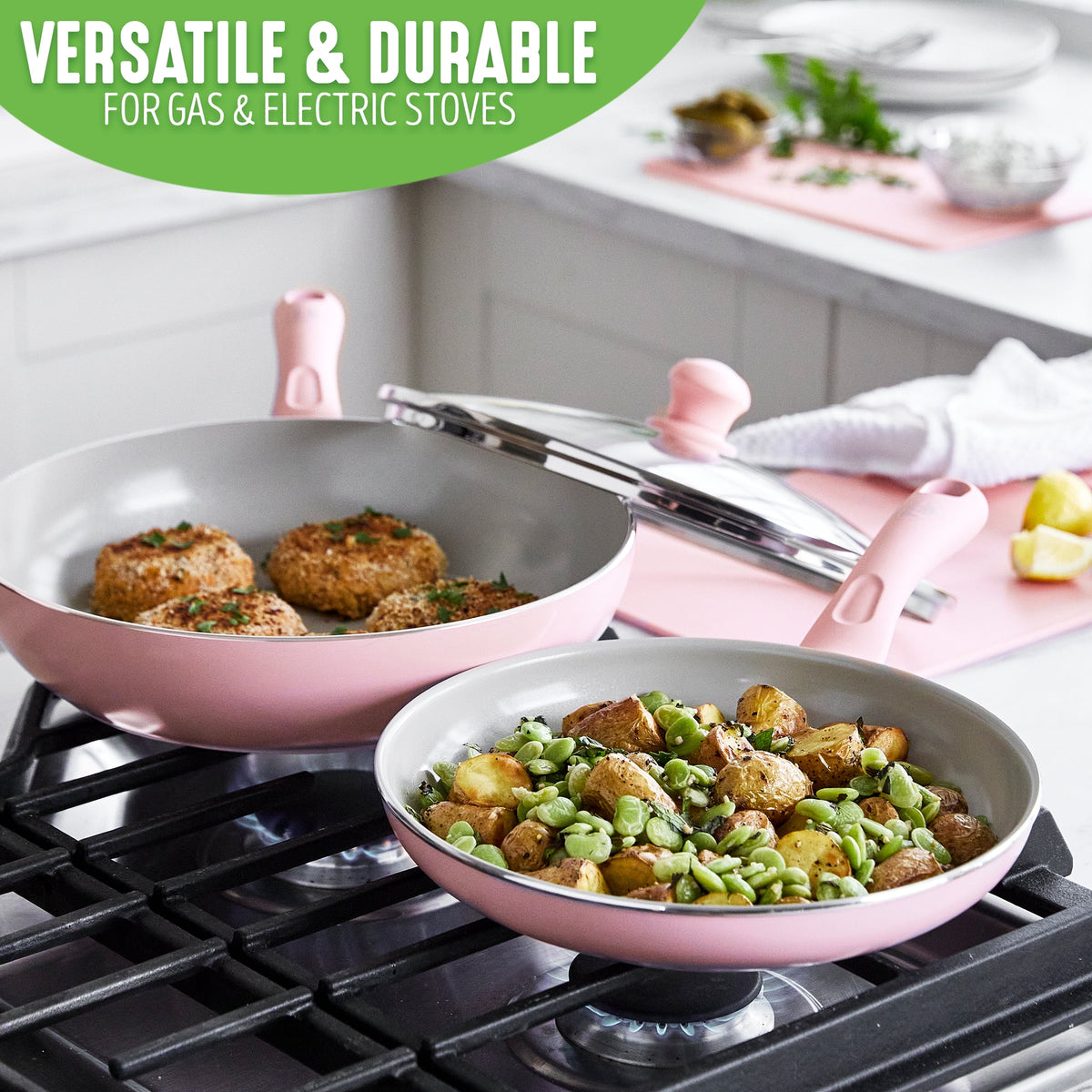 Pink 15pc Ceramic Nonstick Cookware Set S184663