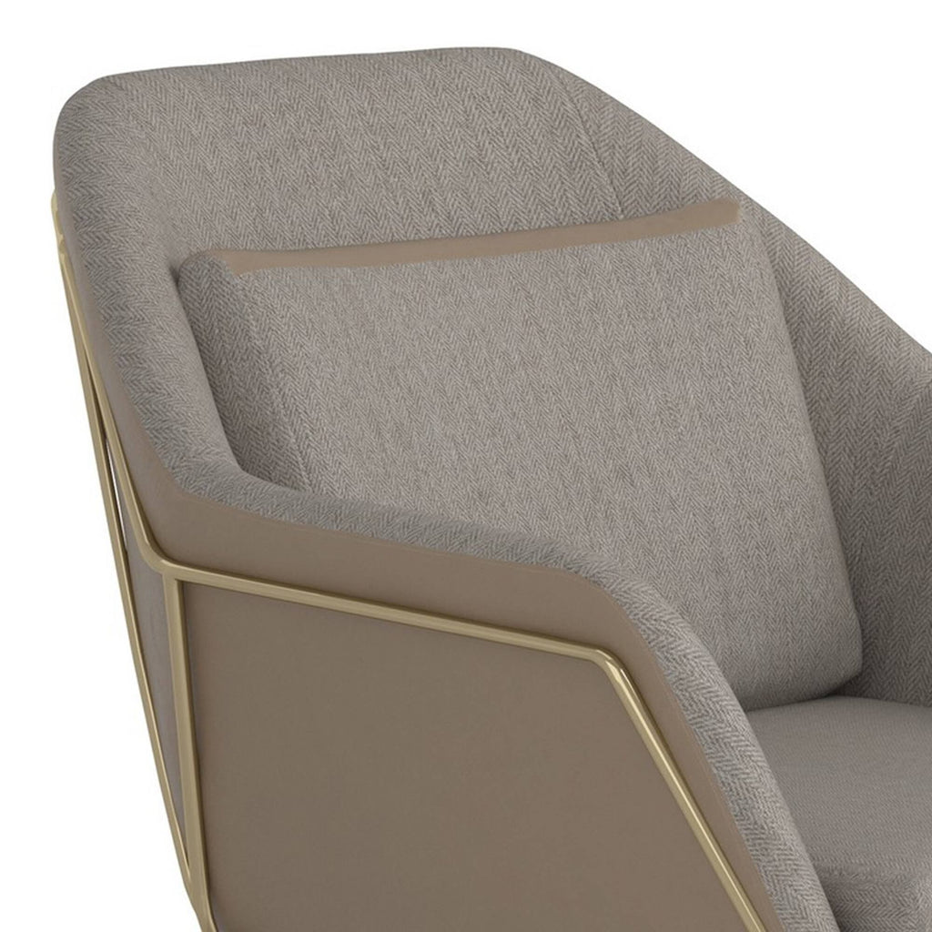 Gray Fabric Accent Chair with Angled Sled Base J540836
