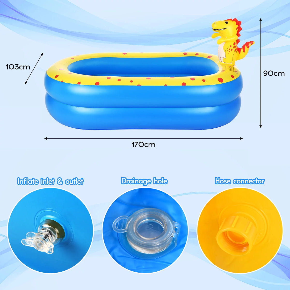 Inflatable Sprinkler Pool 67 * 40in H213