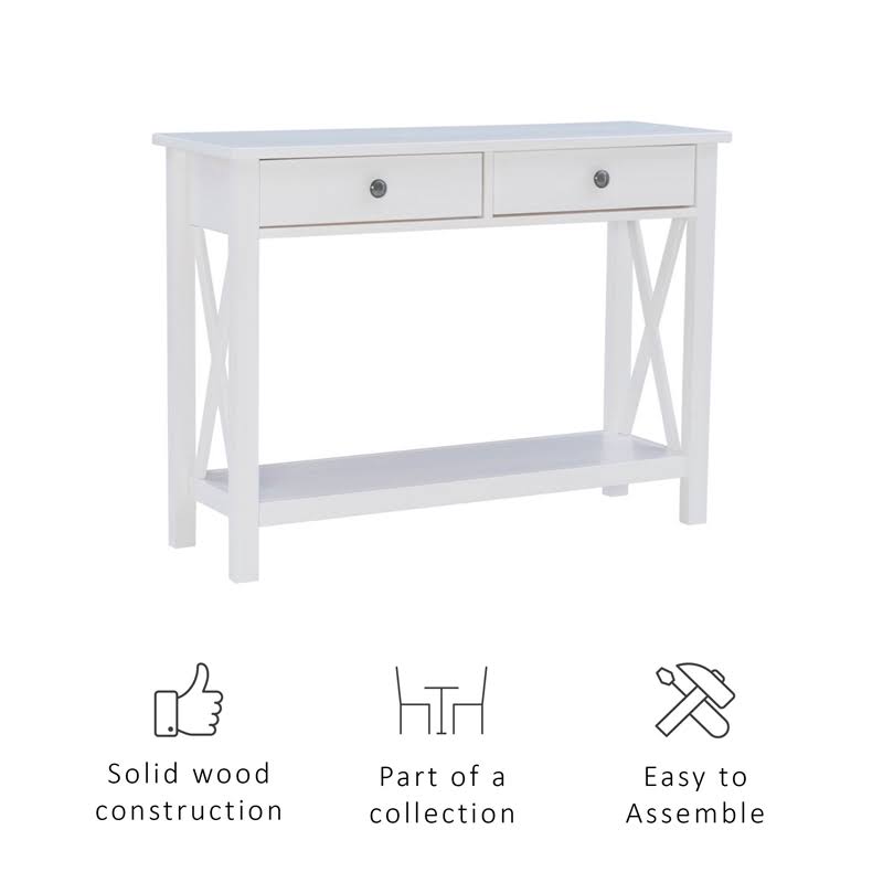 Antique White Wood Console Table I261