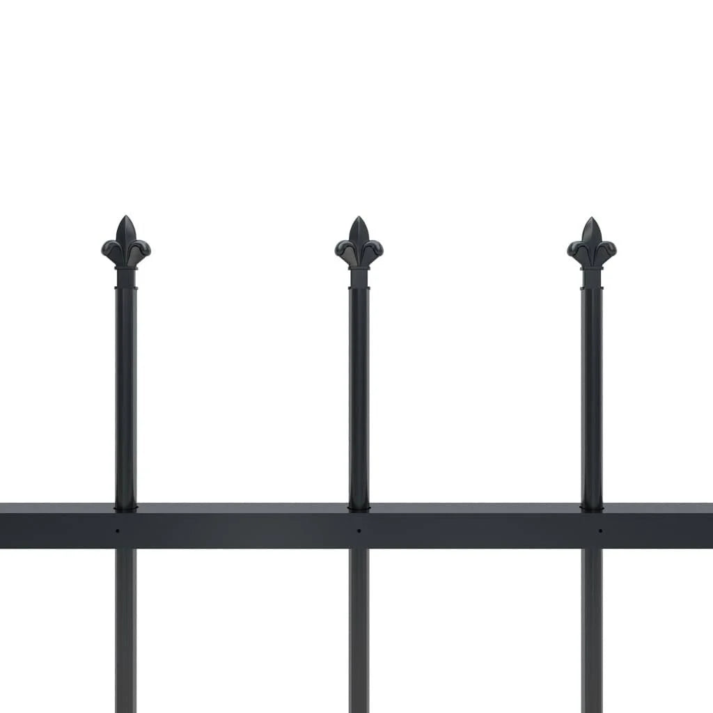 Black Steel Garden Fence with Spear Top H99671