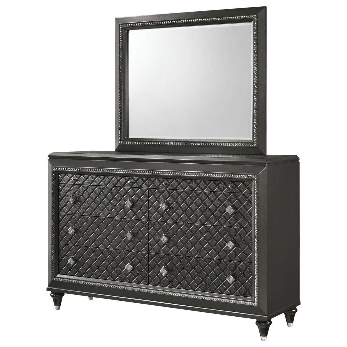 King Size 4pc Grey Upholstered Bedroom Set Z753