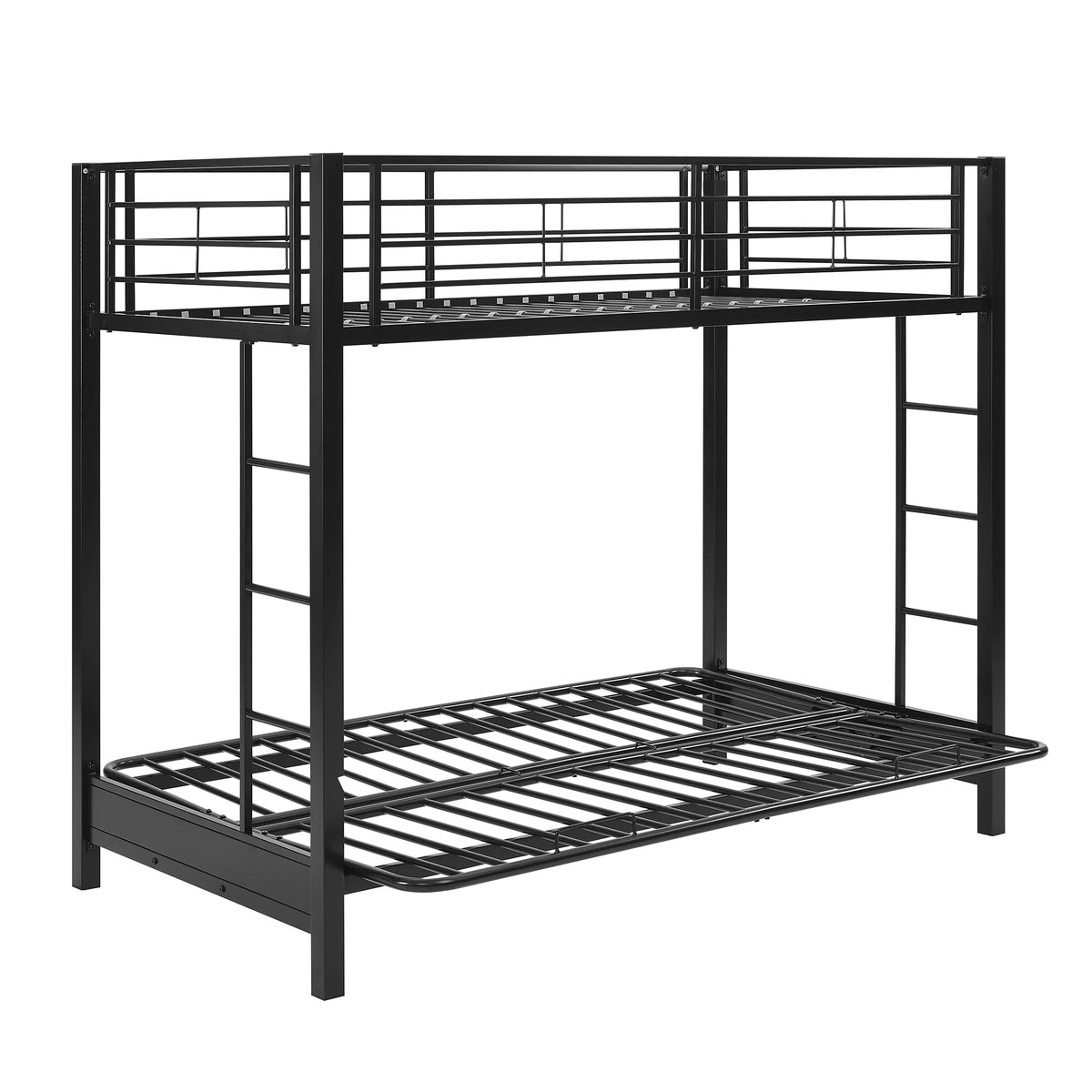 Black Metal Twin Over Futon Bunk Bed R68376