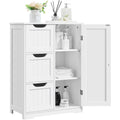 White 3 Drawer Wooden Bathroom Storage Cabinet with Adjustable Shelf Z25530