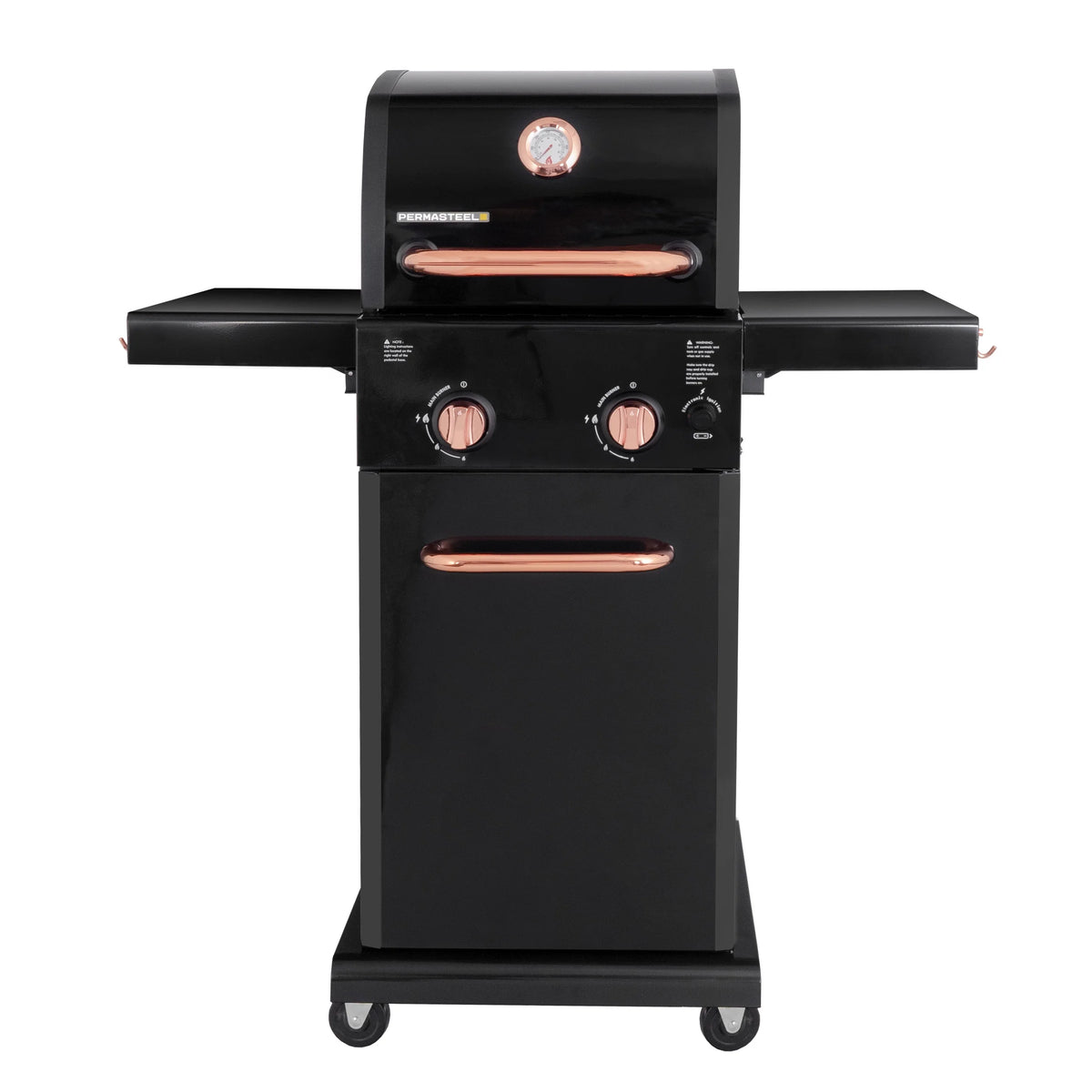 Black 2-Burner Compact Propane Gas Grill with Foldable Sides Q3352