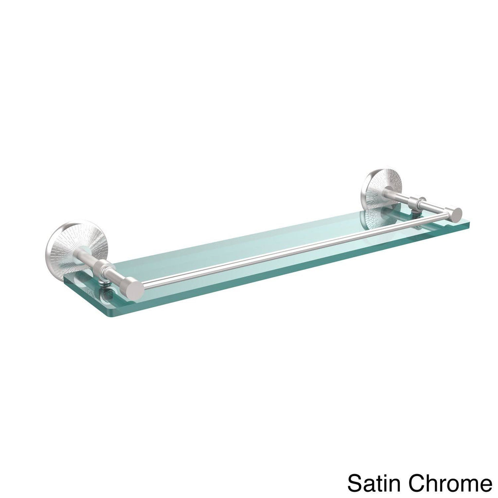 22-inch Tempered Glass Shelf with Gallery Rail Antique Pewter B4713
