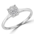 0.1 CTW Round Diamond Cluster Engagement Ring in 10K White Gold D834979