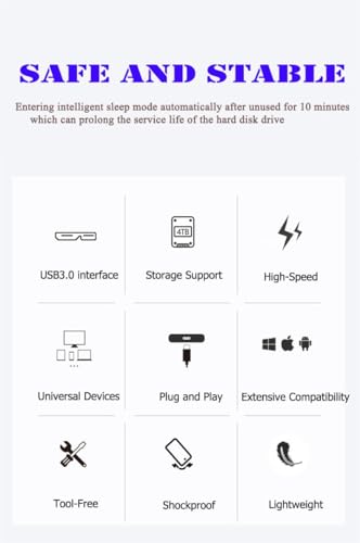 750GB Ultra Slim Portable External Hard Drive USB 3.0 HDD T8184