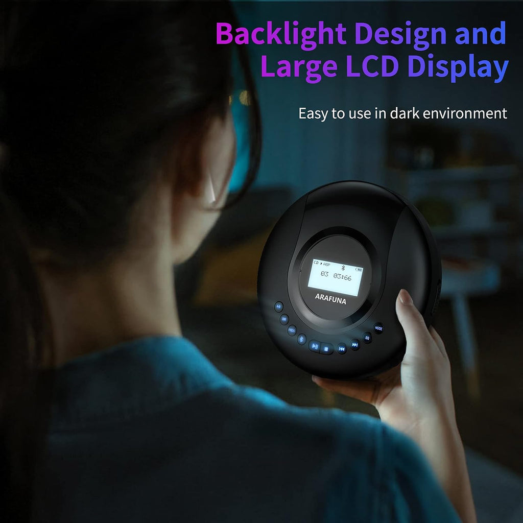 Pack of 2 Portable Bluetooth CD Player with LCD Screen P90379