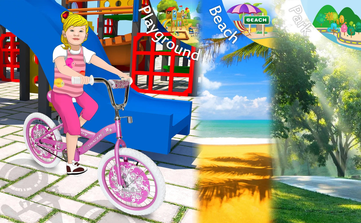 Pink 20 Inch Kids BMX Bike with Kickstand H798