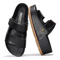 Genuine Leather Platform Wedge Sandals with Memory Foam Insole T183225