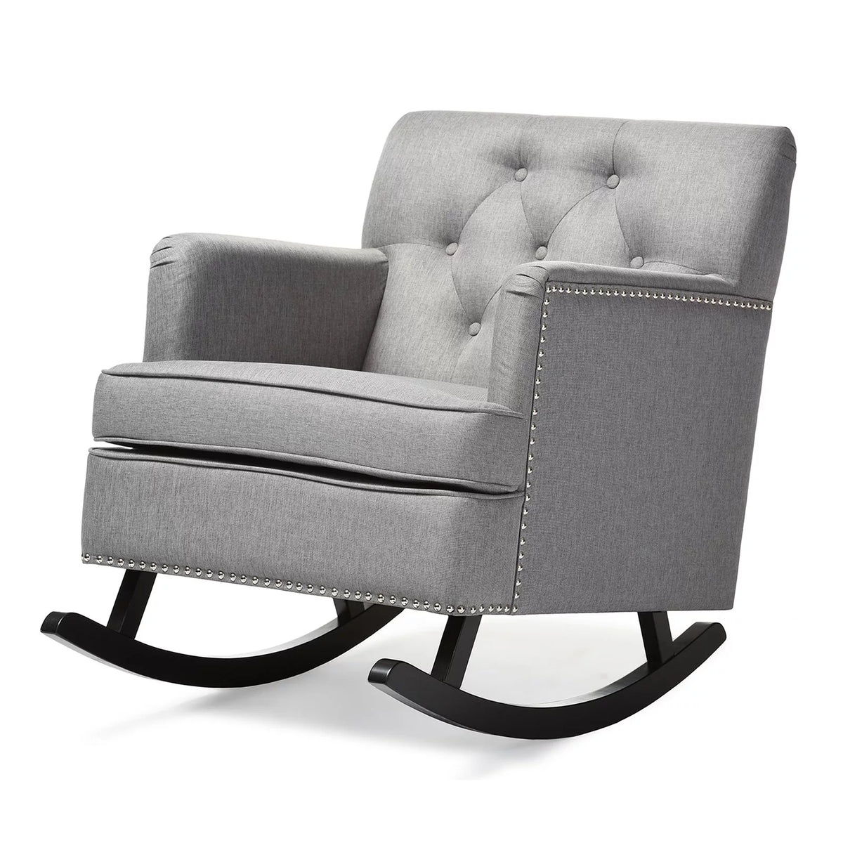 Gray Fabric Upholstered Rocking Chair M915393