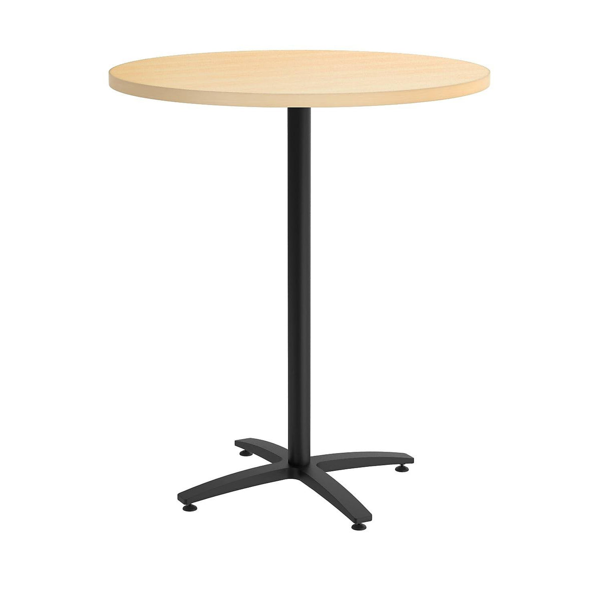 36x22 Round Natural Maple Laminate Bistro Height Black Base Table R759