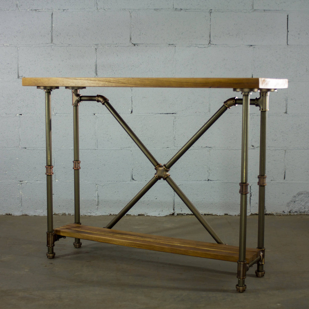 Bronze Industrial Console Table G849